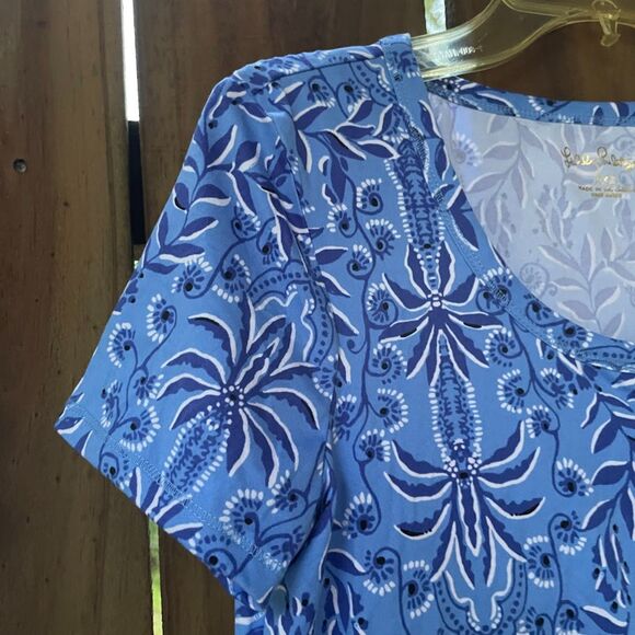 LILLY PULITZER Henley TOP Pajama SET XXS Abaco Blue Have it Both Rays NWOT - Picture 2 of 6